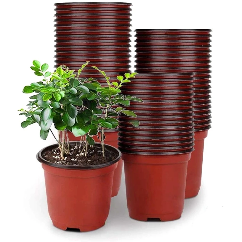 

Big Deal 100 Pc Plastic Plant Flower Pots Lightweight Seed Starting Pots Nursery Seedlings Pots Flower Plant Container