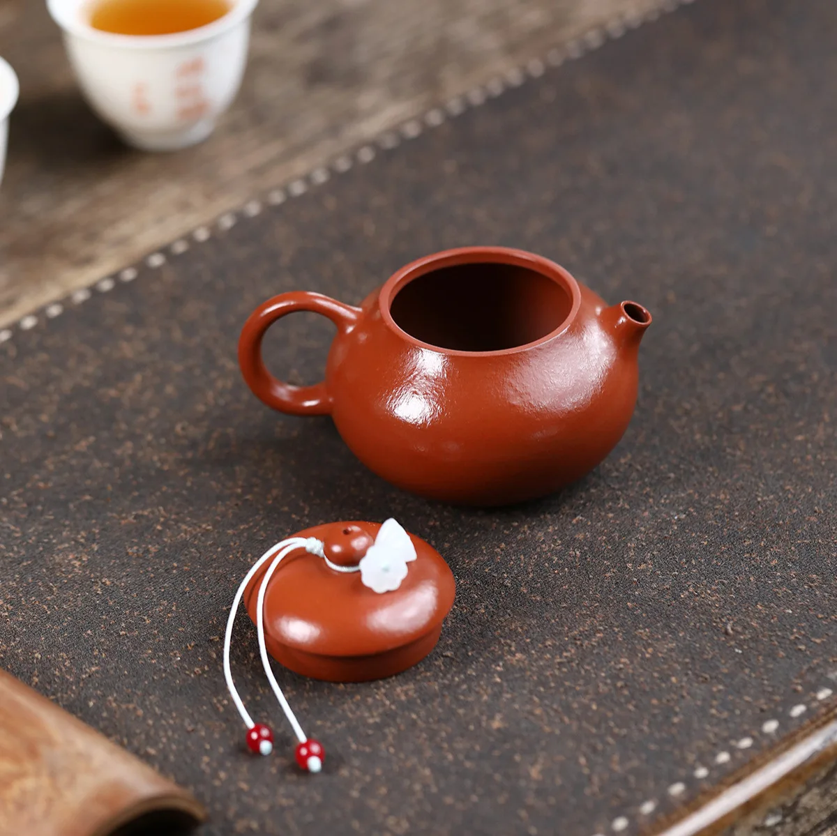 

Handmade Yixing Zisha Teapot Famous Ore Small Coal Kiln Sand Shaddock Set Inner Pile Ball Hole 100C