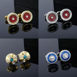 High-grade Crystal Zircon Mens Cufflinks for Shirts Vintage Pattern Men's French Shirt Cuff Nails Wedding Dress Sleeve Button