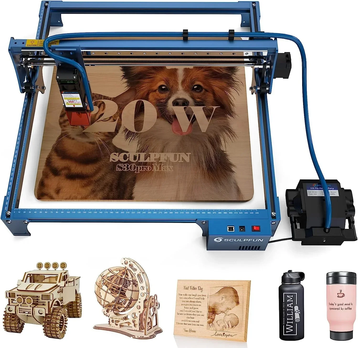 

S30 20W CNC MDF Wood DIY Small Business Desktop Acrylic Leather Cutting Engraving Machine