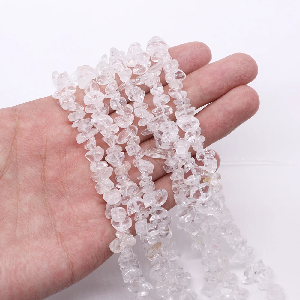 

Natural Chip Gravel Irregular Transparent White Crystal Scattered Bead Jewelry Making DIY Bracelet Necklace Charm Accessories