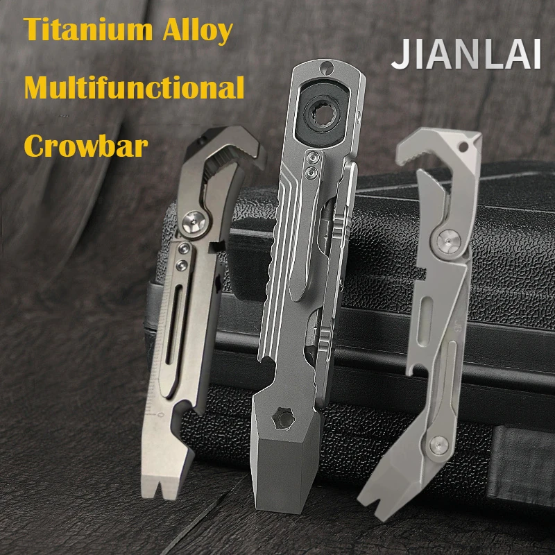 Multiherramienta de titanio TC4 – Palanca, trinquete y abrebotellas