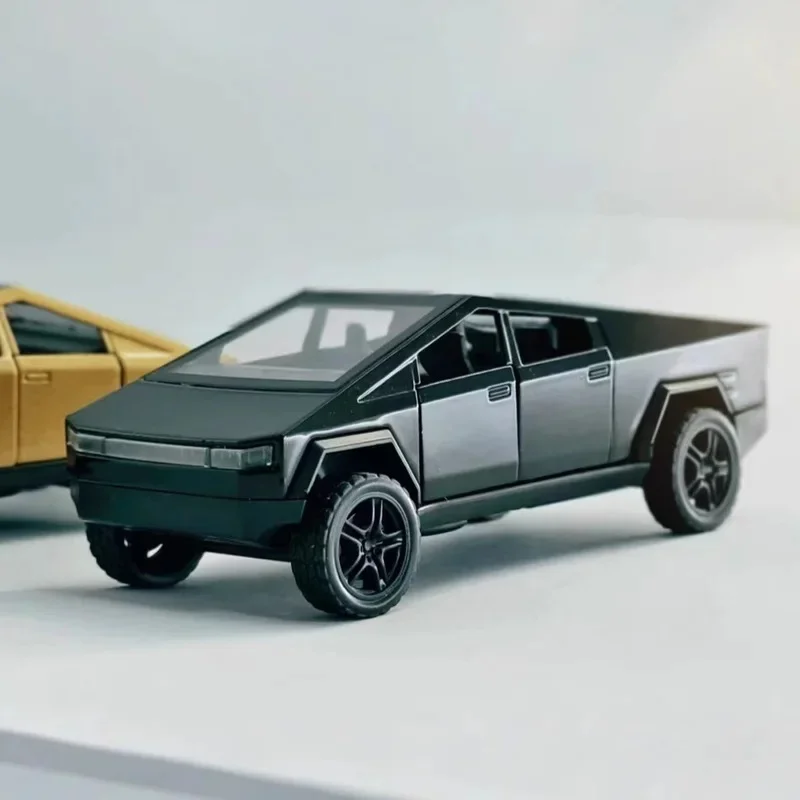 Tesla Cybertruck Pickup SUV 1:36 Model Samochodu Ze Stopu Metalu Odlewany Ciśnieniowo Zabawka Terenowa Ciężarówka z Napędem Pull Back Kolekcja Prezent dla Dzieci