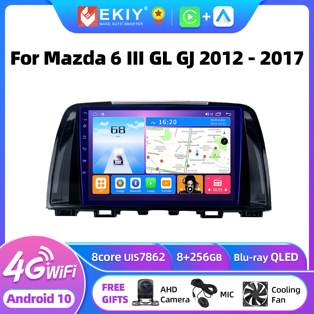 

EKIY T7 QLED DSP Android Auto Radio For Mazda 6 Ⅲ GL GJ 2012 - 2017 Stereo Car Multimedia Video Player 2din Carplay GPS Navi DVD