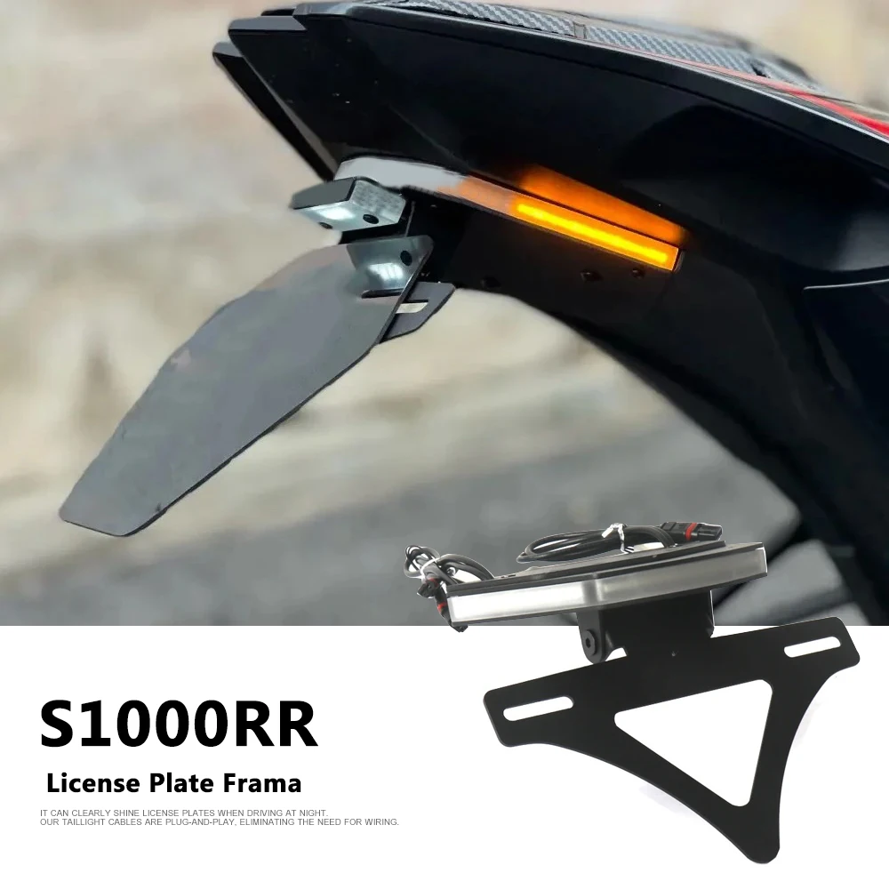 

License Plate Frame Motorcycle Fender Eliminator License Plate Holder For BMW S1000RR S 1000 RR 2025 Number Plate Turn Signal