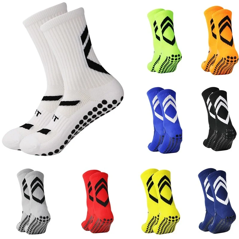 for Soccer 2024 Football NEW Men Socks Anti Teenage Slip Kid Boys Sport Grips Crew Socks Black White Blue High Qualit