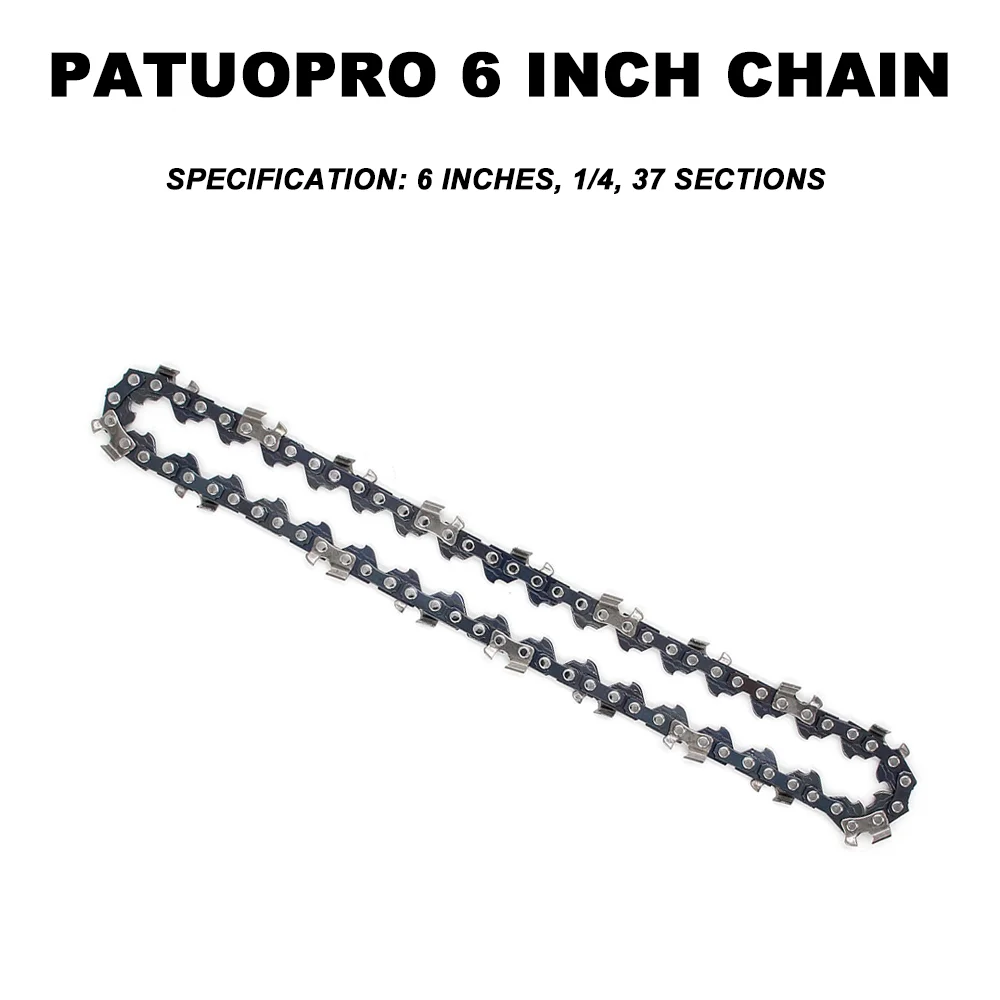PATUOPRO 6 inch Chainsaw Chains Replacement Guide 37 Drive Links Saw Chain Power Tool Pars For Mini 6 inch Electric Chainsaw
