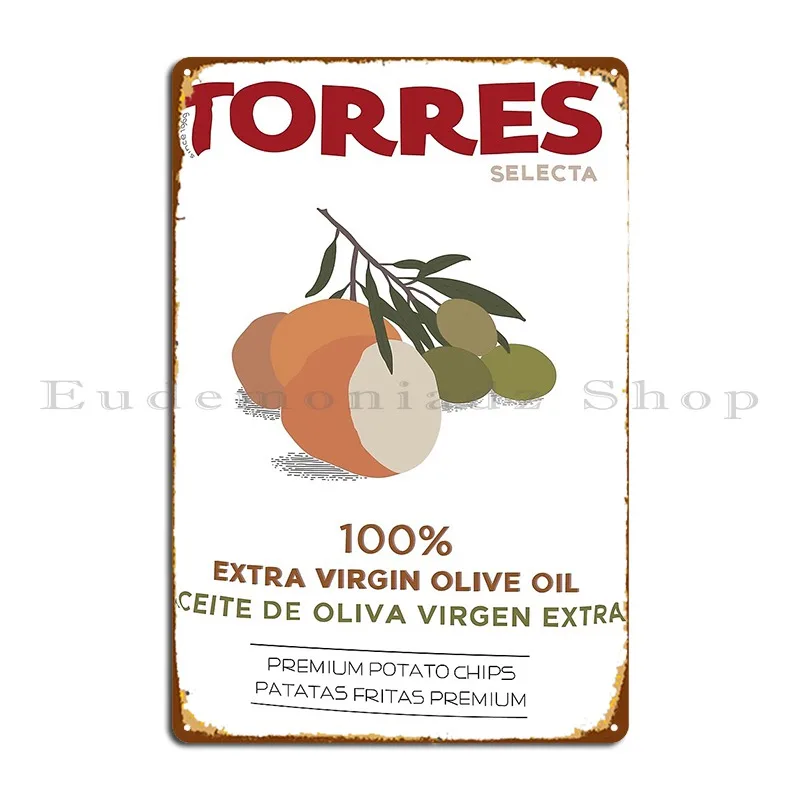 Torres Olive Oil Crisps Metal Plaque Garage Decoration Funny Wall Cave Pub Print Tin Sign Poster