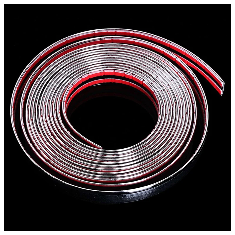 4Pcs 20Mm 5M Chrome Car Styling Moulding Strip Trim Self Adhesive Crash Protector Van