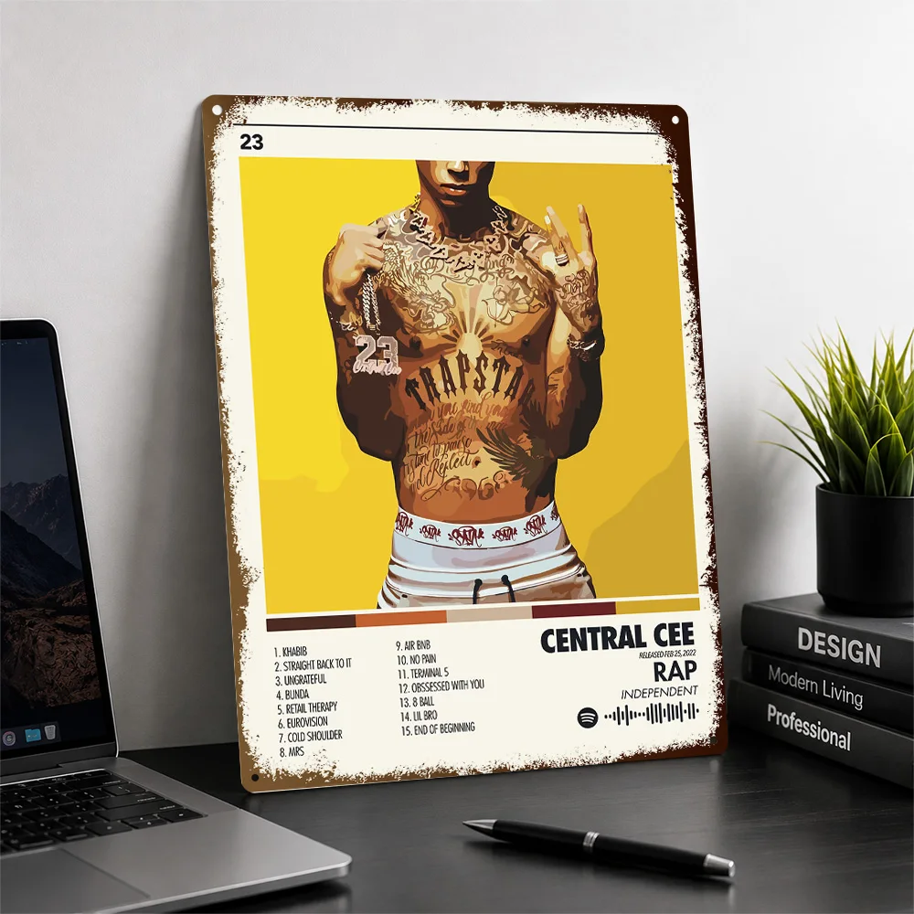 Central Cee 23 Album Cover Aluminum Poster Graphic Wall Art For Listening Room Or Bedroom Personalized Metal Sign Birthday Gift