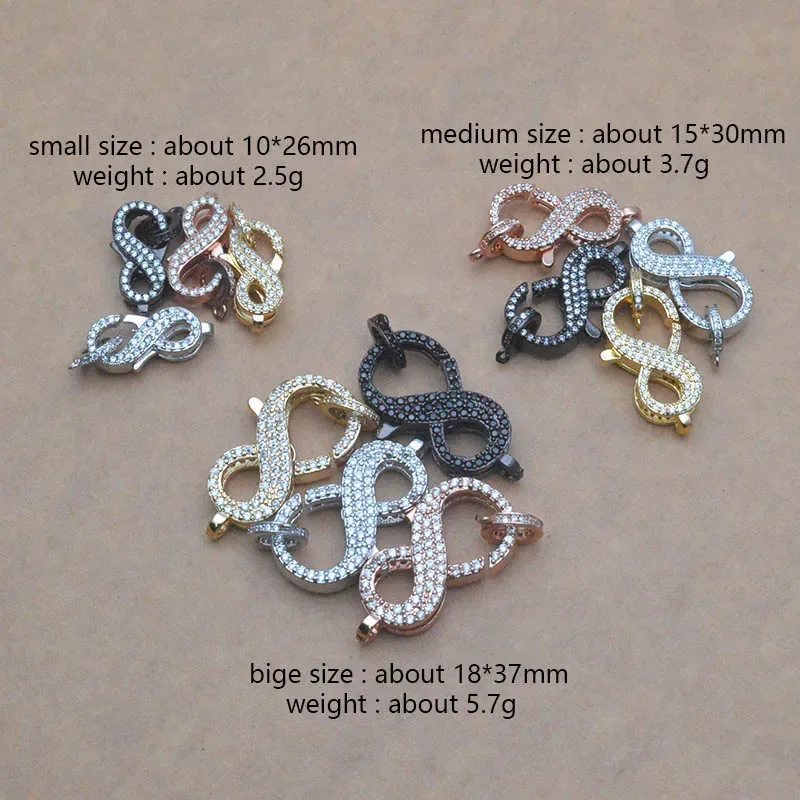 5pcs/lot Superior Quality 8-shaped Clasps Brass 18K Gold Plated Lobster Buckle for Jewelry Making DIY Supplies