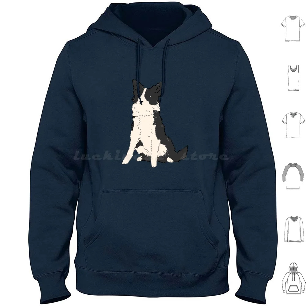 Sudadera con capucha Border Collie de algodón de manga larga, Border Collie, Border Collies, perros, mascotas, animales, perros blancos y negros, peludos