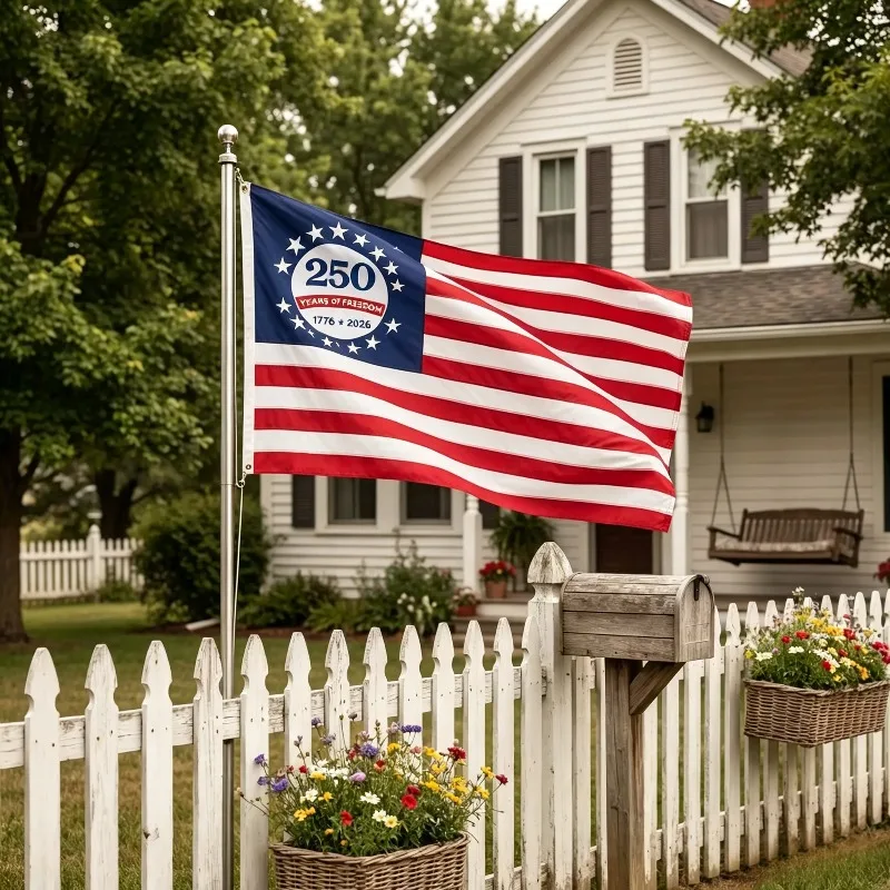 

American Anniversary Flag 250th Anniversary USA Commemorative Flag Heavy Duty with Brass Grommets Decoration for Outside