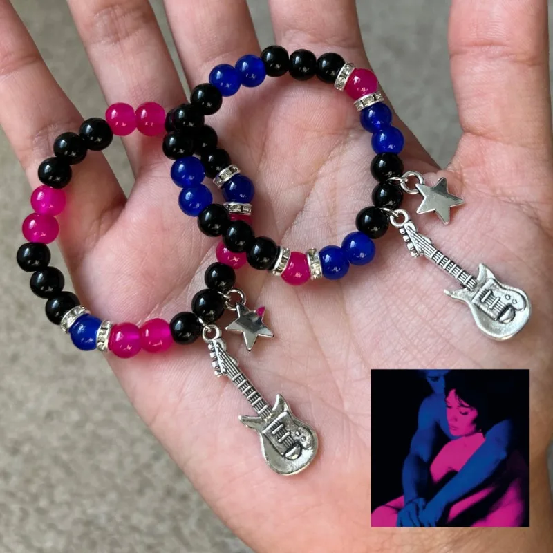 2 stücke Paar Gitarren perlen Armband TV-Mädchen passende Armbänder, die sich wirklich um Album inspirierte Armbänder besten Freunde Schmuck Geschenk kümmern