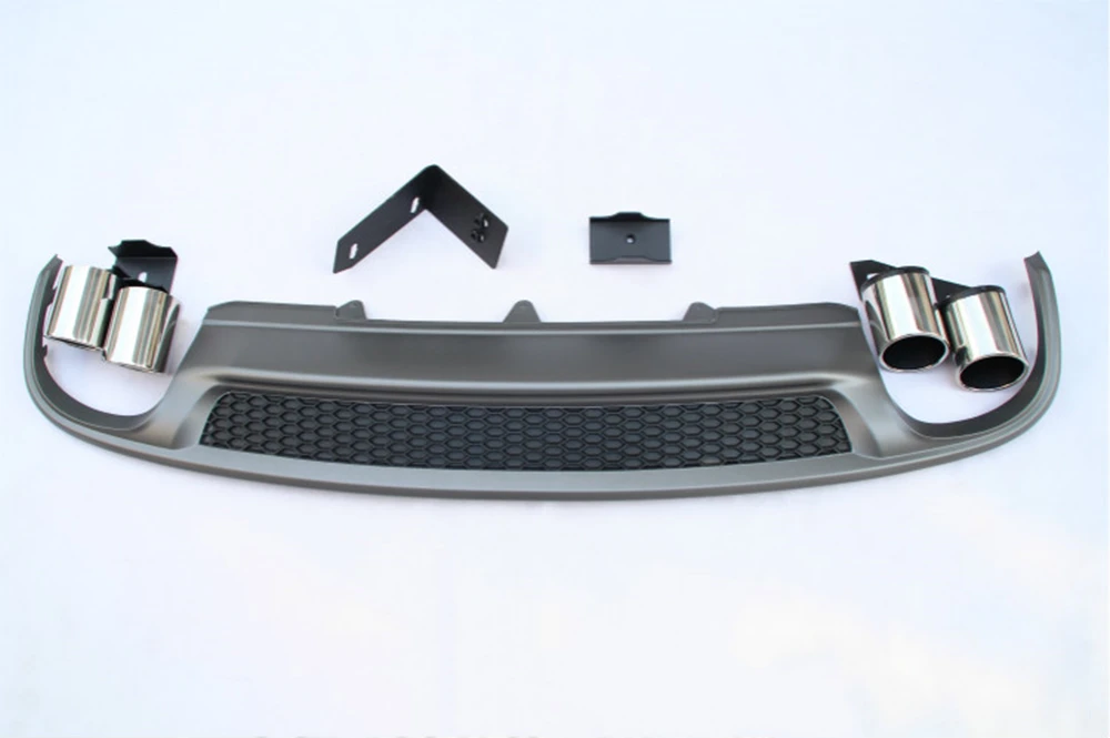 Rear Bumper Diffuser With Exhaust Tip Muffler Pipe Splitter Spoiler For Audi A4 B8.5 Sedan 2013 2014 2015 2016 S4 Style