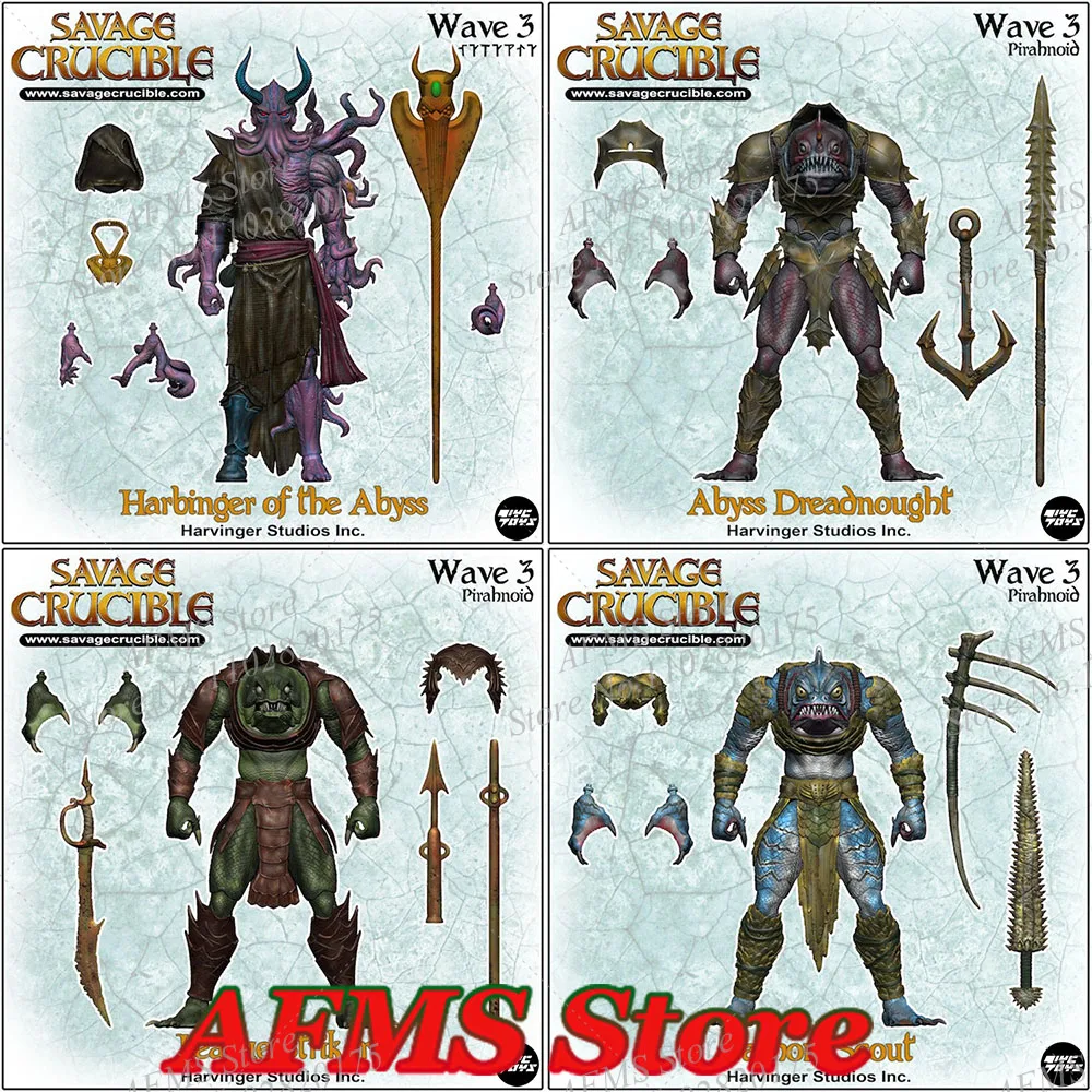 

Savage Crucible Wave 3 HS 1/12 Scale Collectible Figure Barbarian Fish Soldier Stone Slab Fish Kesulu Fish Man Forward 6" Dolls