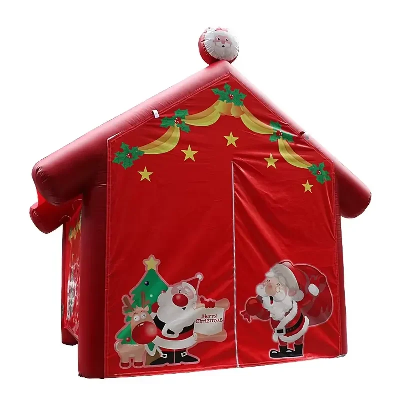 Inflatable Santa Claus Ice House Tent Outdoor Festival Decoration Display