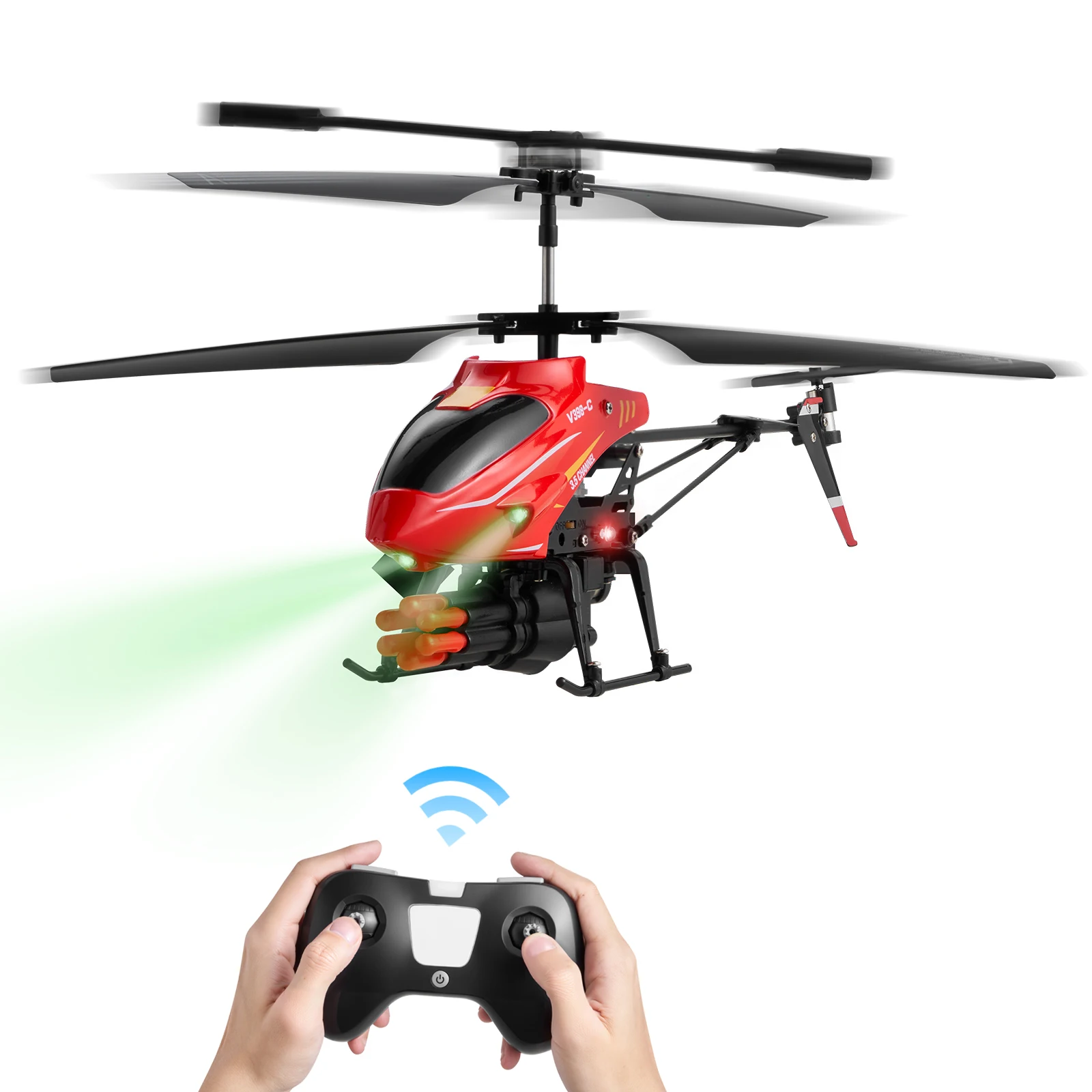 

SucceBuy RC Helicopter 2.4GHz Flying Remote Control Airplane with Shooting Mode & Altitude Hold 3.5 Channel for Kids Boys Gifts