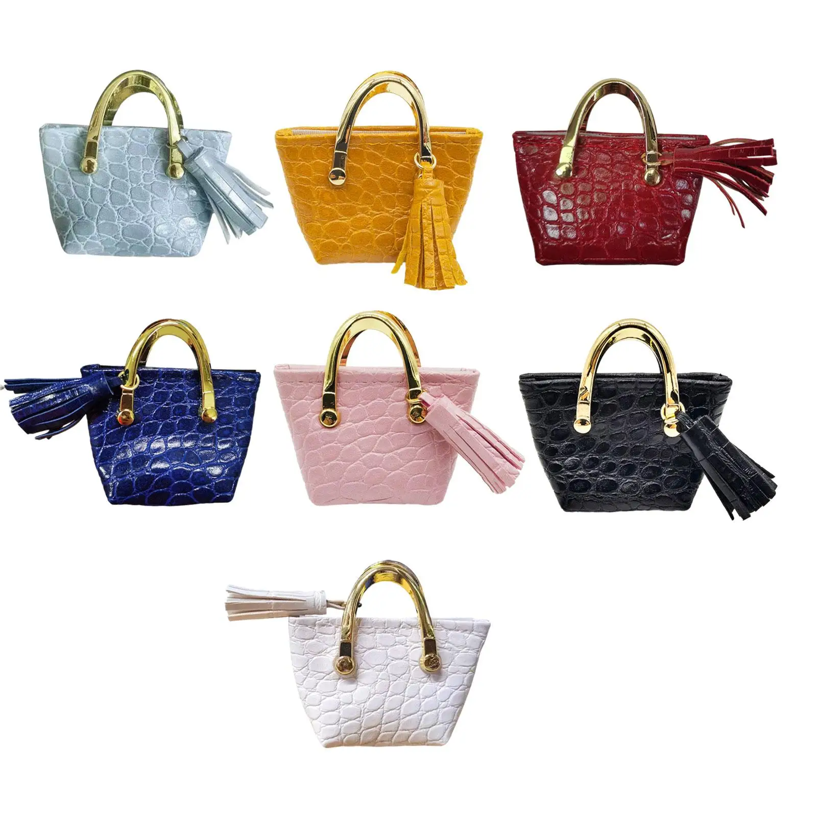 1:6 Scale Handbag for Dolls, 12 Inch Women Tote Bag with Tassel