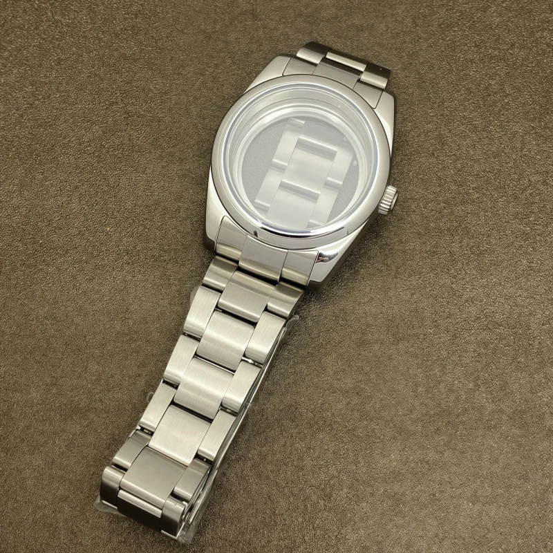 Accessori per custodie per NH35 Log Round Edge 36/39MM Cassa in acciaio inossidabile Vetro zaffiro per movimento NH35/36