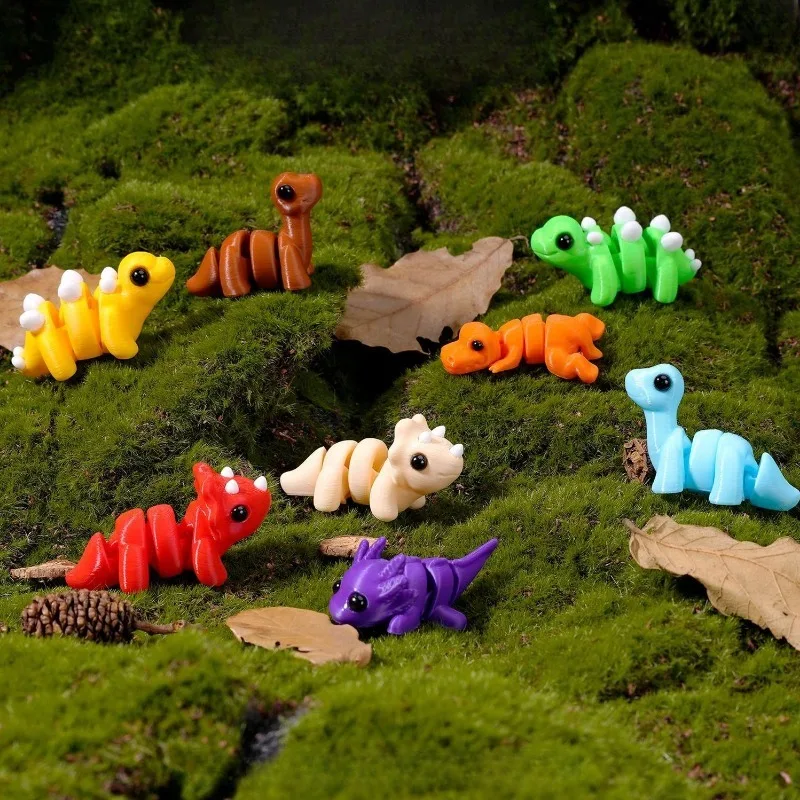 Figuras de juguete con articulación móvil de animales impresos en 3D, adorno de escritorio de oficina de animales de simulación, adorno DIY de articulación de juguete Flexible