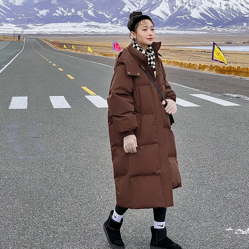 X-Long Thickened Parkas Women Korean Version Loose Mid-length Over The Knee Down Cotton Parkas Women 2023 New Winter Coat