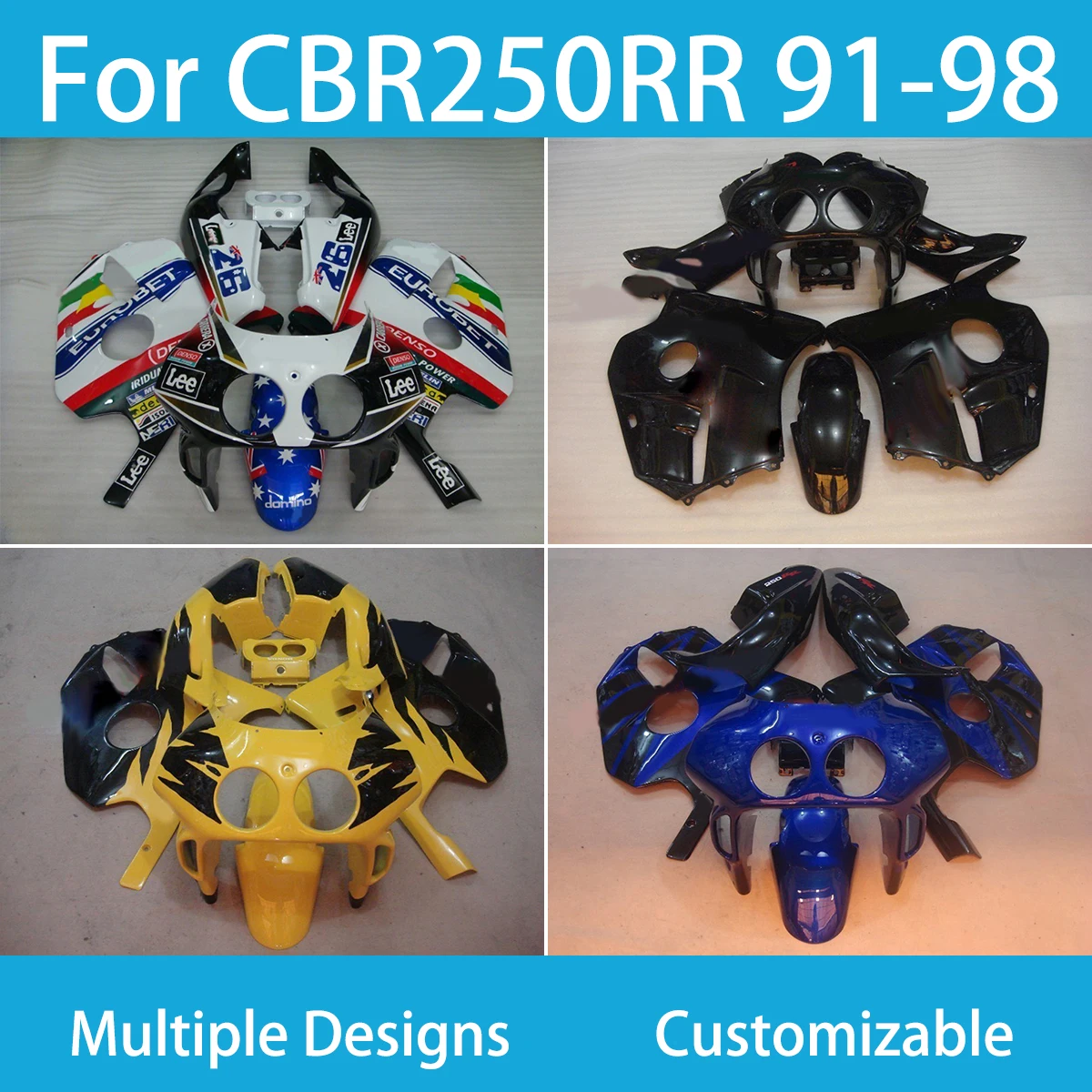 Fairings Kit Fit For Honda CBR250RR 1991-1998 MC22  Bodywork Set High Quality  CBR 250RR Injection Mold