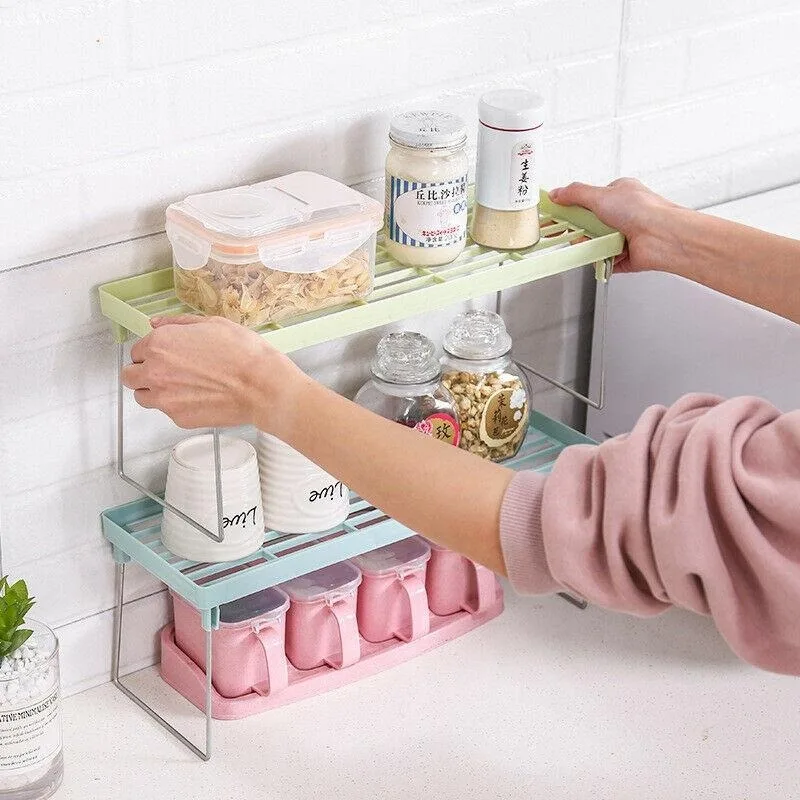 1pc Multifunctional Storage Racks Household Sundries Makeup Organizer Space Saving Kitchen Seasoning Bottle Storage Shelf