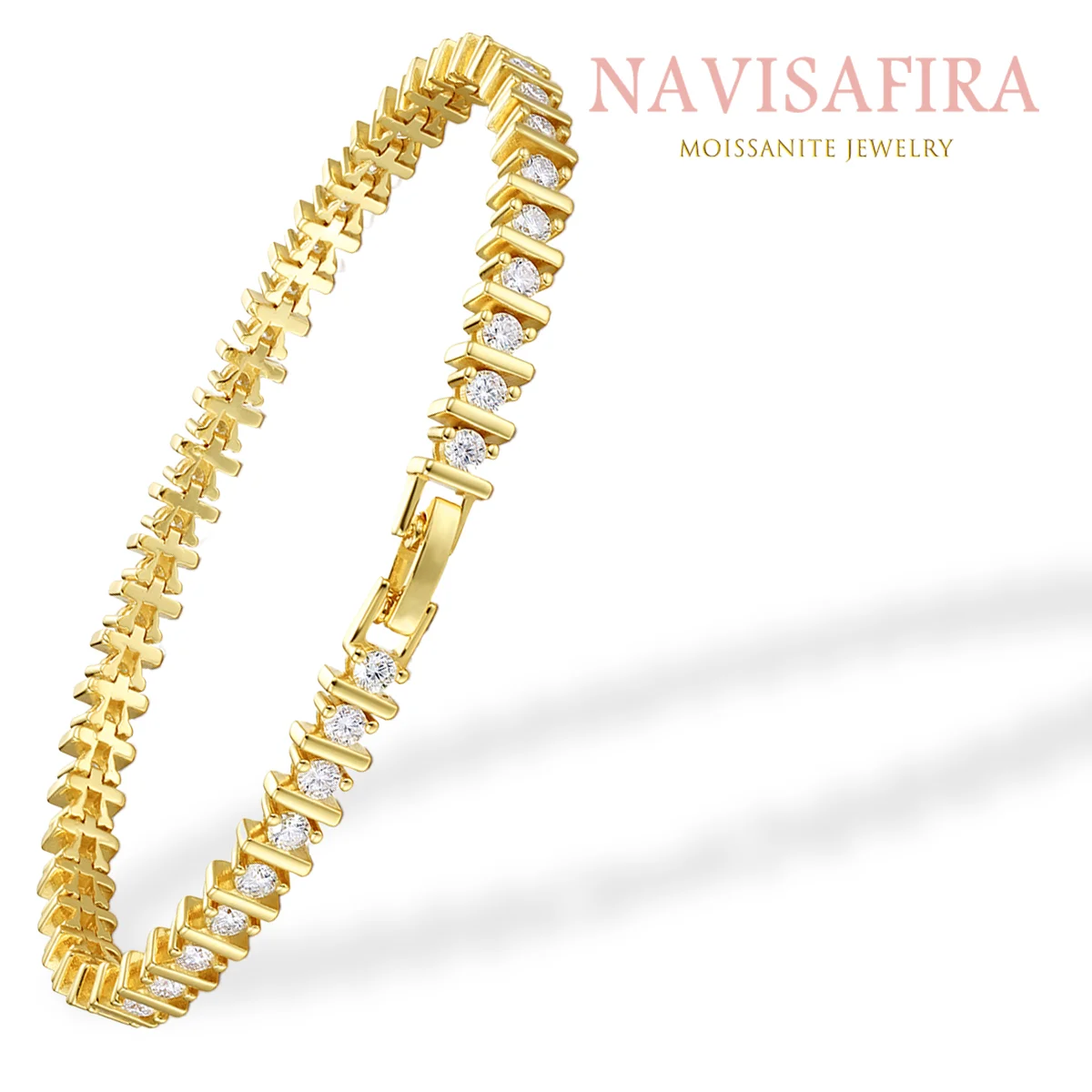 

3mm S925 Gold-Plated Moissanite Tennis Bracelet – Elegant, Radiant Design for Daily Wear and Special Occasions