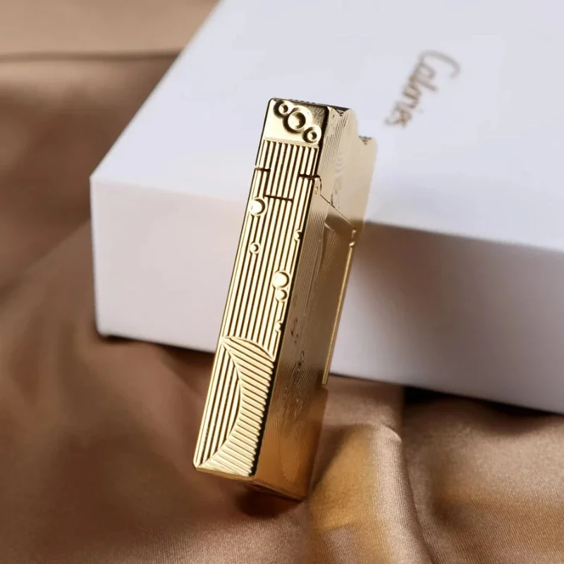 Gold Sleep Mermaid Pattern Vintage Lighter Cigarette Smoking Gas Lighters Classic Sound Metal Lighters Fire Men Collection