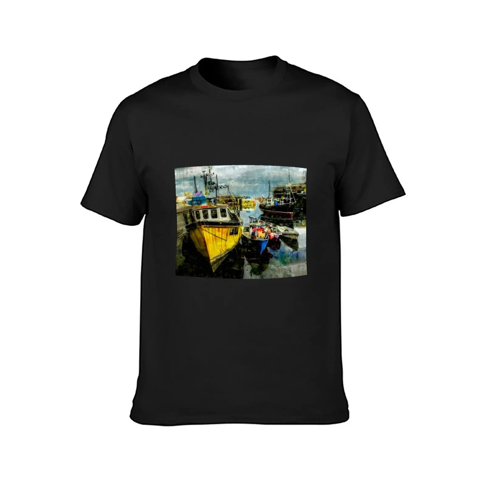 Mevagissey harbour colour sketch Cornwall. 81 T-Shirt sublime graphics Short sleeve tee anime t shirt men