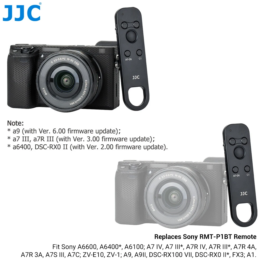 JJC Sans Fil Bluetooth Télécommande pour Sony Appareil Photo ZV-E1 ZV-E10 ZV-1 FX30 A7R V A7figured A7IV A7III A7 IV A7 III A7CR A6400 A7CR