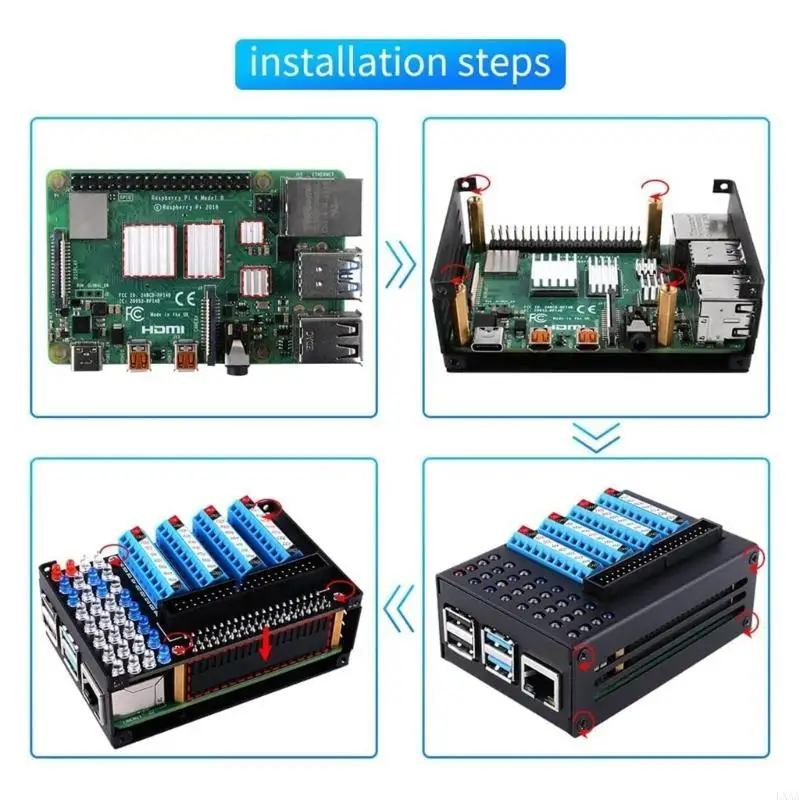 

Корпус LXAA — комплект корпуса для платы расширения световой платы 4B GPIO с 40-контактной розеткой для кабеля и провода. корпус