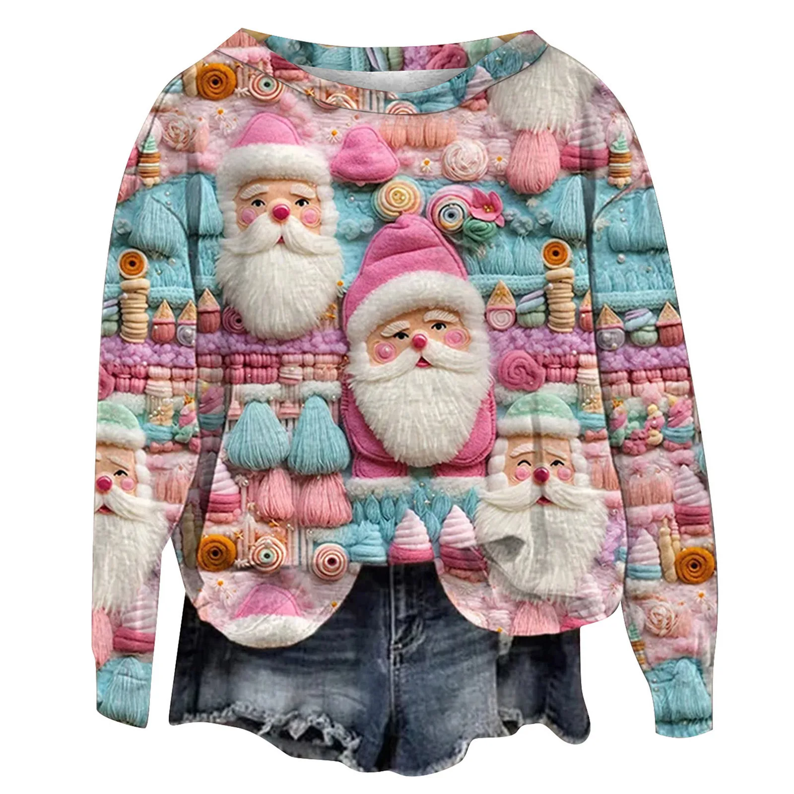 

Women's 3D Digital Print Cisas round Ne Sweatirt Autumn Winter Faion Street Sle ort Length Polyester Fiber