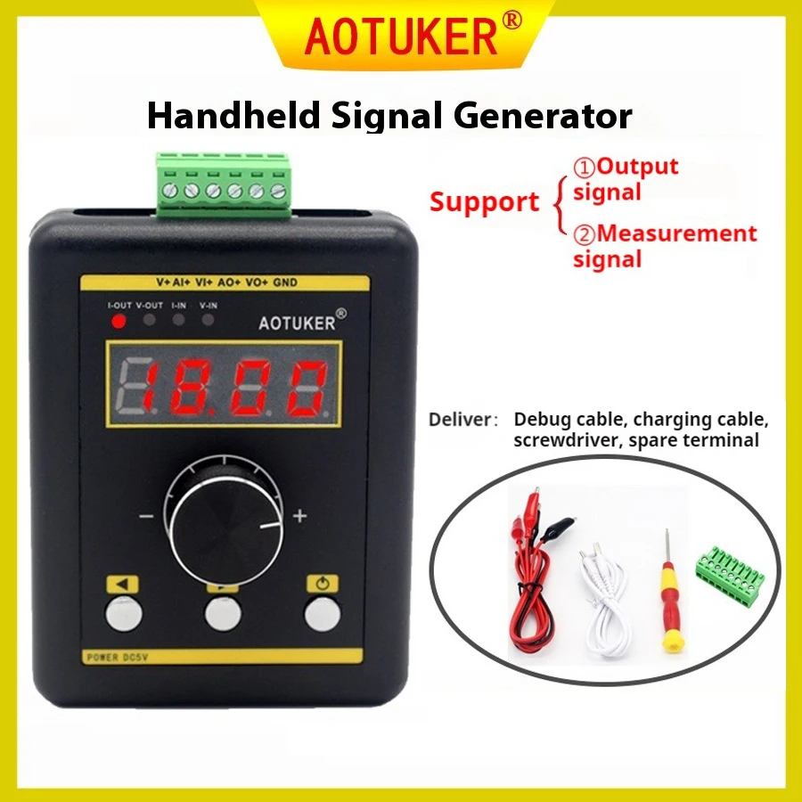 Handheld Signal Generator Simulation Volume 0-10V/0-20mA Voltage Current Simulation Source Calibrator PWM Square Wave