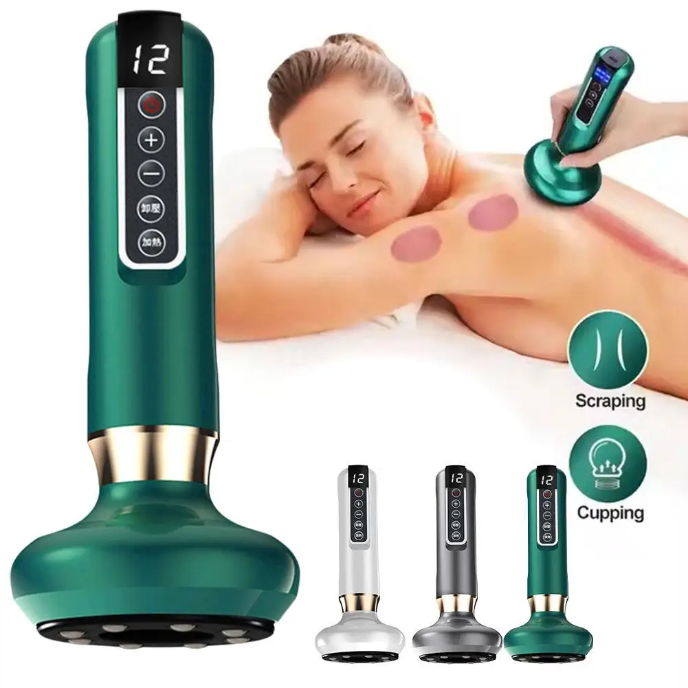 Massageador elétrico de vácuo Cupping, Pressão Negativa Escova de dragagem, Sem fio, Microcorrente Inteligente, Meridiano Infravermelho, O9A5