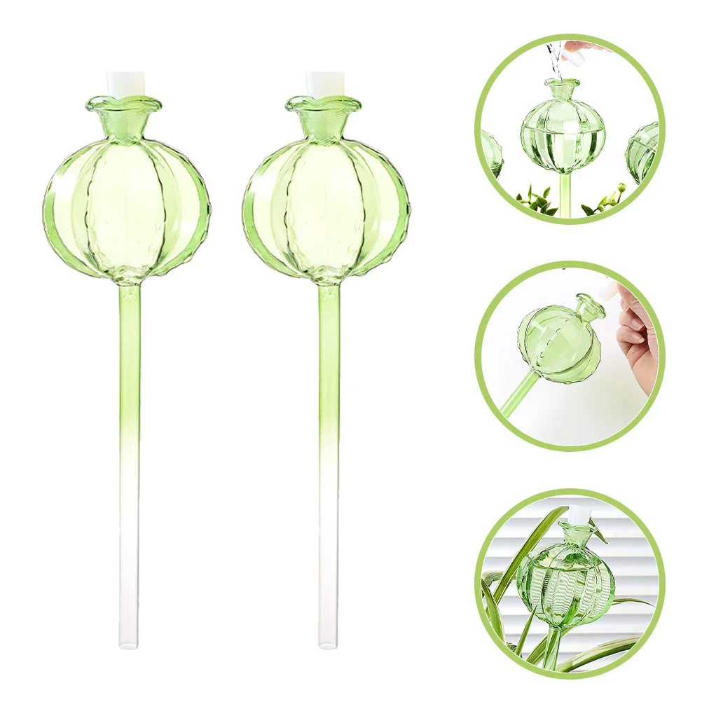 2 قطعة لمبة زجاجية على شكل صبار لطيف على شكل زهرة أوتوماتيكية للنباتات الداخلية لمبة نباتية ذاتية النظام