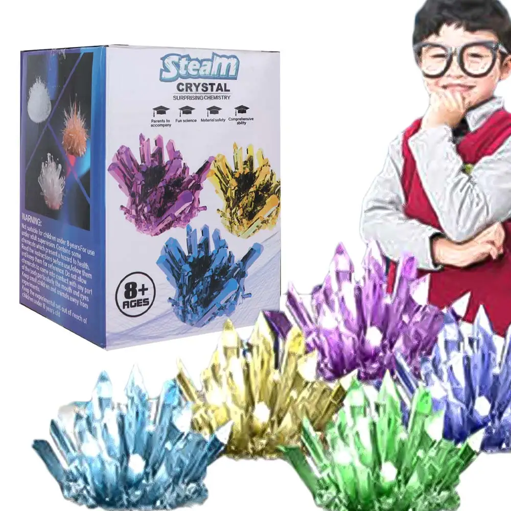 Kit Scientifico per Coltivare Cristalli, Facile da Usare, Cristalli Colorati, Esperimenti Scientifici, Giocattolo Creativo Fai-da-Te