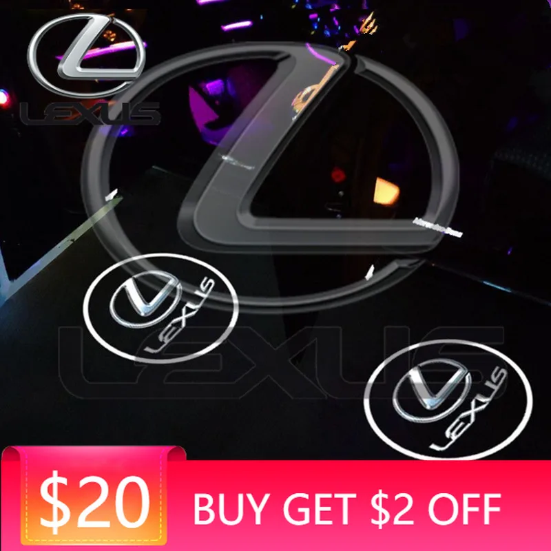 

Светодиодные проекторы эмблем на двери автомобиля (2 шт.) для Lexus F SPORT GX LC RZ IS CT GS RC HS SC TX LBX ES RX NX LS U