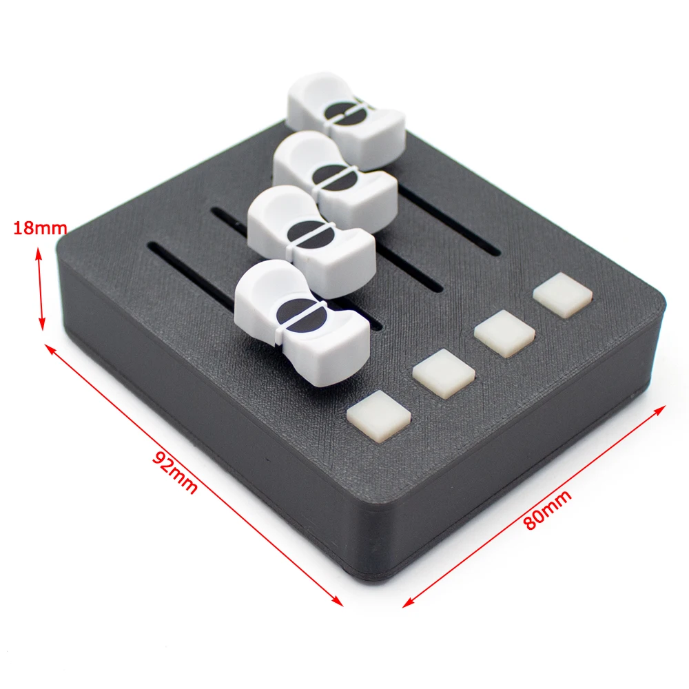 EM-PO2 MIDI Controller – 4 Faders & 4 Buttons DAW Control for Music Production & Streaming