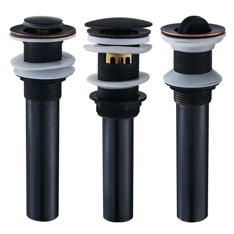 

Black washbasin bouncing sewer, European-style all-copper washbasin hand washbasin glass