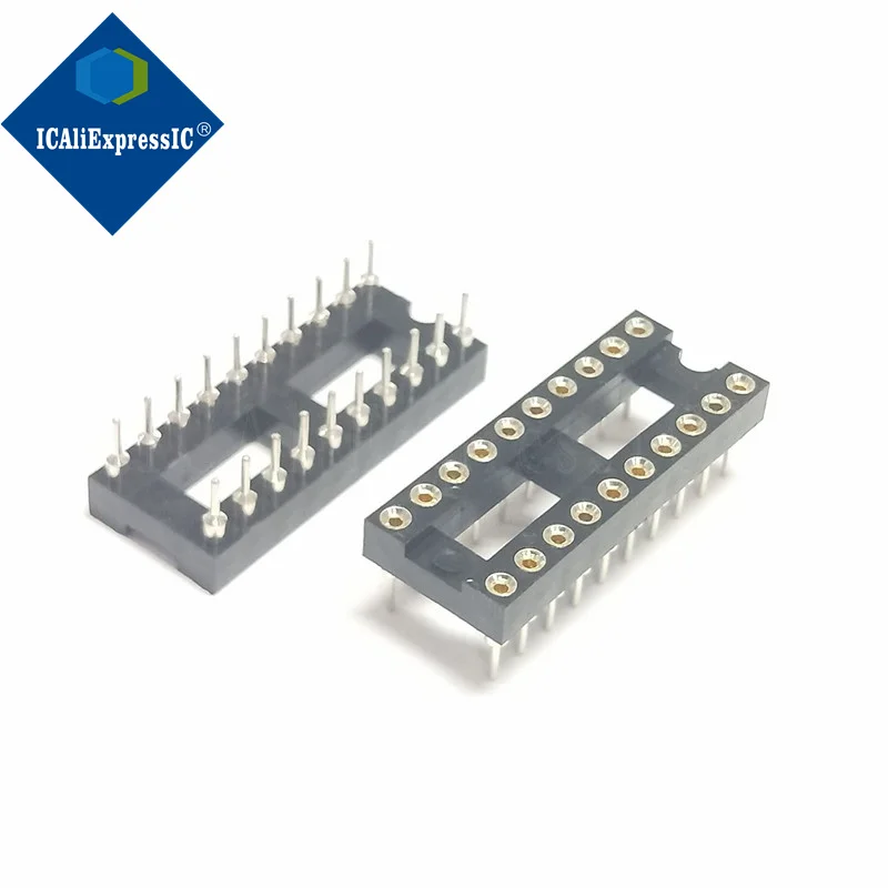 10piece IC socket integrated block in-line DIP single-chip microcomputer chip round hole base sub 20P narrow