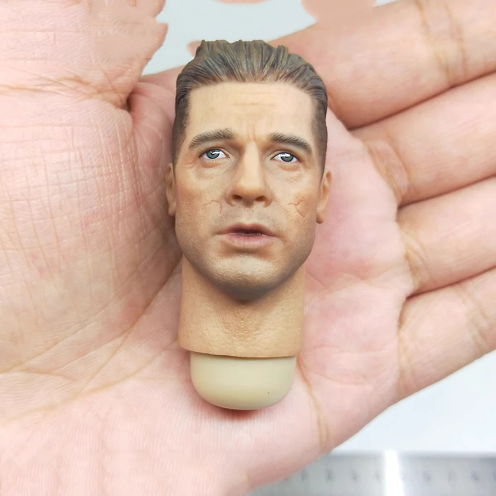 Facepoolfigure FP009 WWII Crazy Angry Figure Brad Pitt Tank Commander Male Head Sculpt Carving Normal Opened Mouth Model 1/6