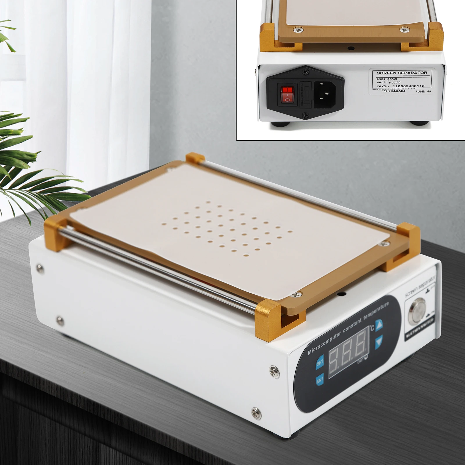 7" Mobile Phone LCD Touch Screen remover Digital Vacuum Separator Screen Repair Machine Double Suction Pump 110V