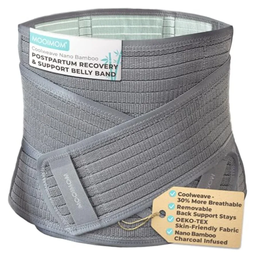 

Postpartum Belly Band for Women C-Section Recovery Breathable Abdominal Binder Post Surgery Hernia Support Adjustable Belly Wra