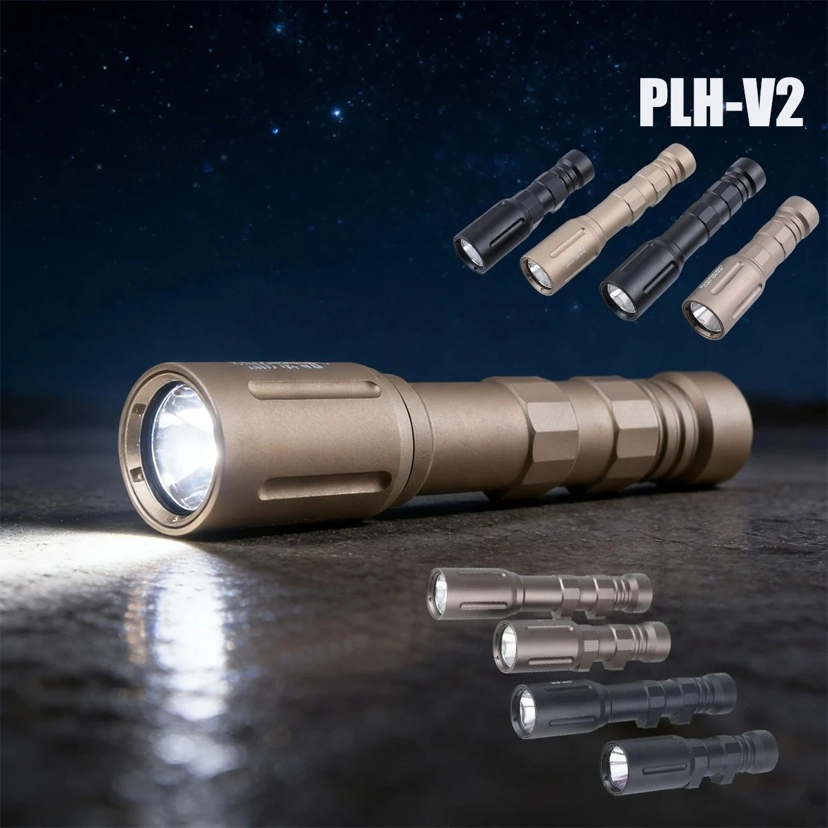 

Tactical Flashlight PLH-V2 White LED Flashlight Weapons Scout Light High Lumen For Rifle Hunting With Original Full Marking