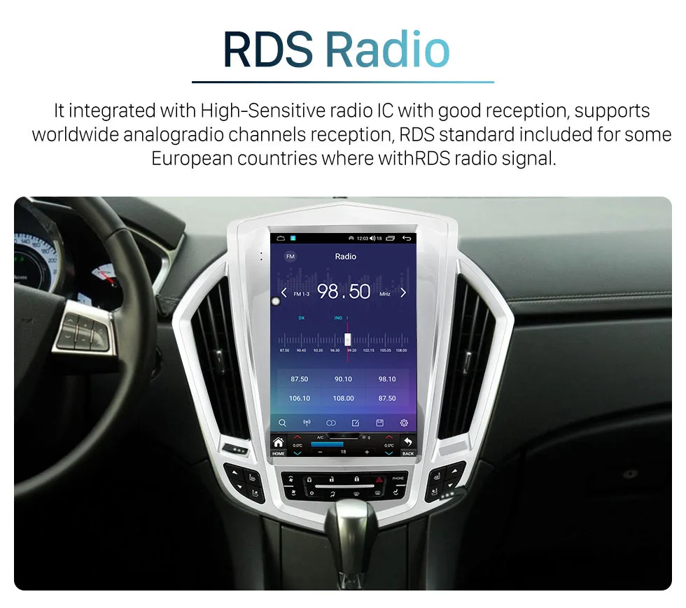 12.1 Inch Touch Screen Android 13 CarPlay Car Radio For Cadillac SRX 2008-2012 Multimedia Player GPS Navigation Head Unit DSP BT