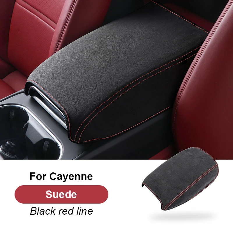 For Porsche Cayenne Suede Car Armrest Box Cushion Cover Interior Center Console Armrest Protective Pad Shell Case