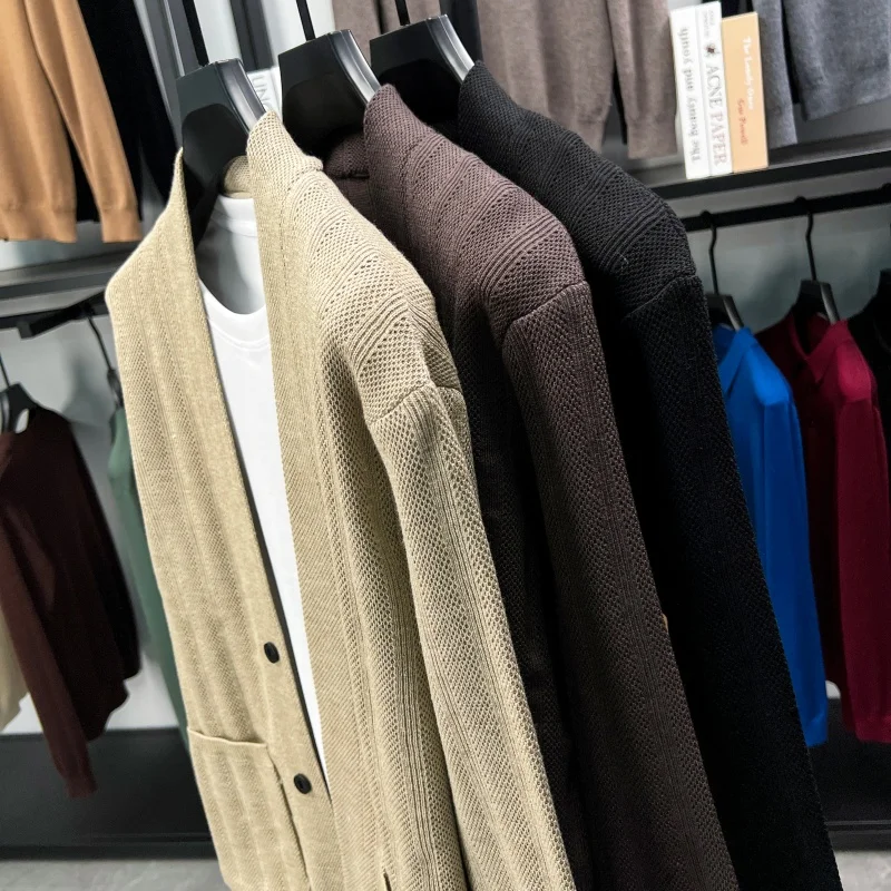 Men's New Autumn Winter Long Sleeves Knitting Cardigan Keep Warm Jacquard Exquisite Sweater Leisure Fashion Men's Clothing Tops