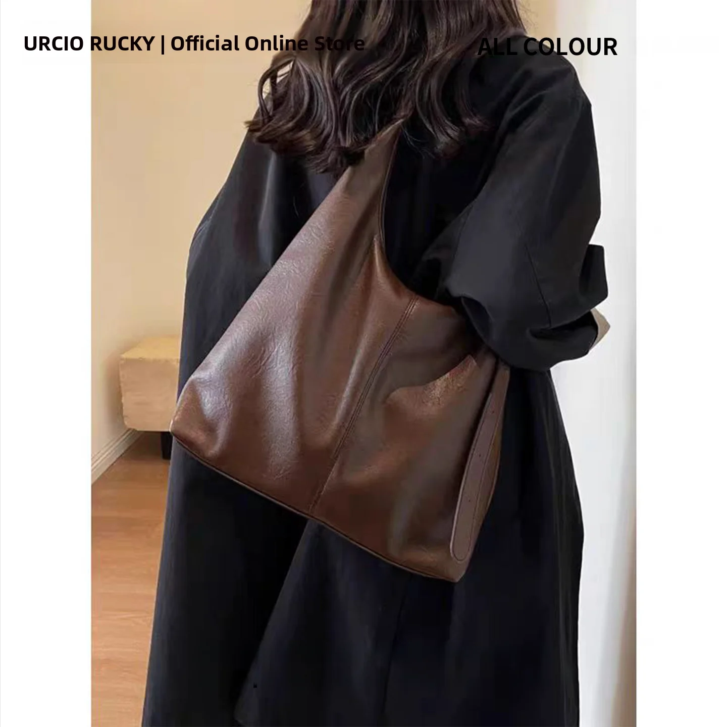 

URCIO RUY Brand Soft Leather Large Capaci Commuter Tote Bag Women's 2025 High-End Single oulder Underarm Bag